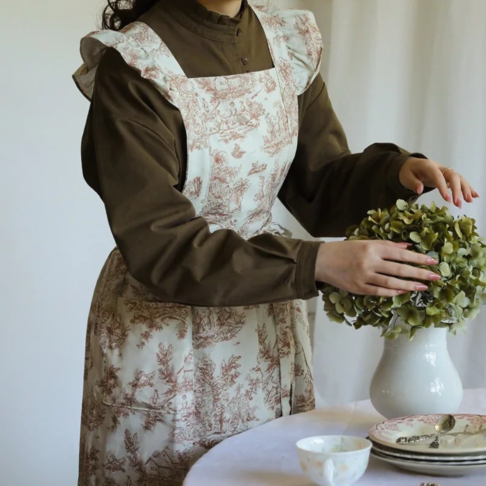 مريلة مطبخ طويلة مطبوعة مقاومة - مراجعة Gardening Tools Women وسعره
