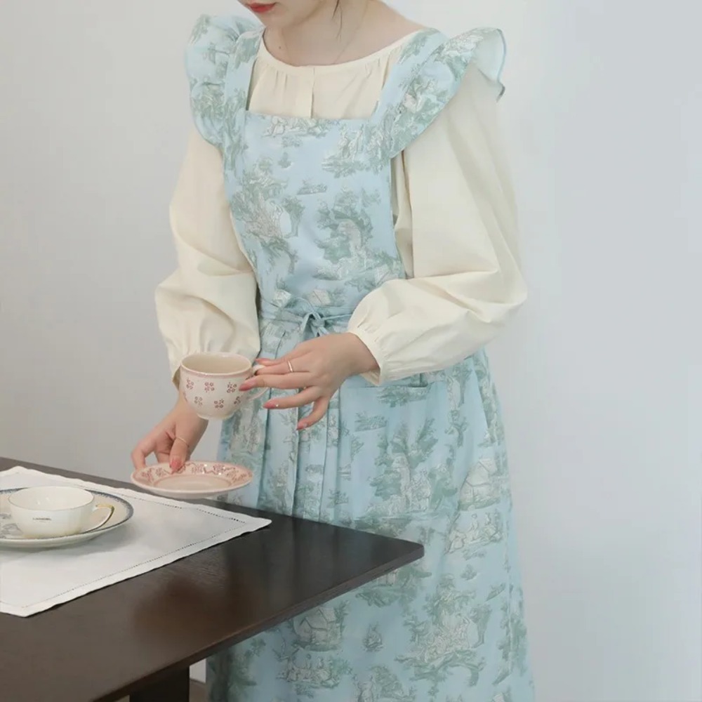مريلة مطبخ طويلة مطبوعة مقاومة - مراجعة Gardening Tools Women وسعره